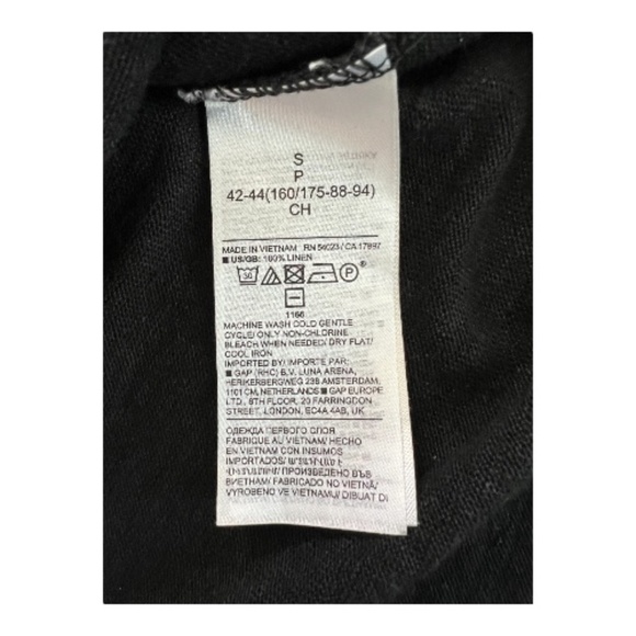 ✨ EUC BANANA REPUBLIC Black Linen Sharp Shoulder Tee | Sz S - Picture 7 of 8